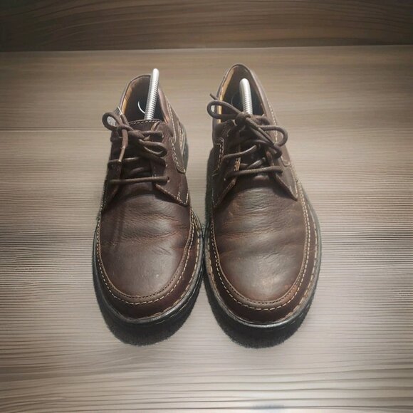 Clarks Kyros 26110348 Brown Pebbled Dress Casual Oxfords Men's US 11 M Ortholite - Picture 1 of 12